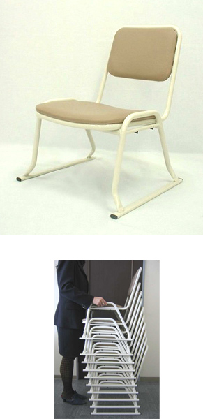 本堂用椅子(5脚組)アルミ製椅子イメージ